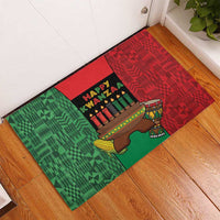 Happy Kwanzaa Rubber Doormat Kinara With Kente Pattern - Wonder Print Shop