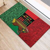 Happy Kwanzaa Rubber Doormat Kinara With Kente Pattern - Wonder Print Shop