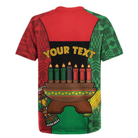 Personalized Happy Kwanzaa Rugby Jersey Kinara With Kente Pattern - Wonder Print Shop