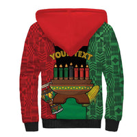 Personalized Happy Kwanzaa Sherpa Hoodie Kinara With Kente Pattern - Wonder Print Shop