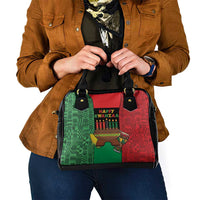 Happy Kwanzaa Shoulder Handbag Kinara With Kente Pattern - Wonder Print Shop