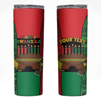 Personalized Happy Kwanzaa Skinny Tumbler Kinara With Kente Pattern - Wonder Print Shop
