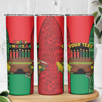 Personalized Happy Kwanzaa Skinny Tumbler Kinara With Kente Pattern - Wonder Print Shop