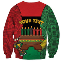 Personalized Happy Kwanzaa Sweatshirt Kinara With Kente Pattern - Wonder Print Shop