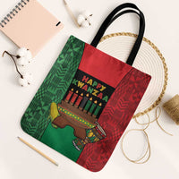 Happy Kwanzaa Tote Bag Kinara With Kente Pattern - Wonder Print Shop