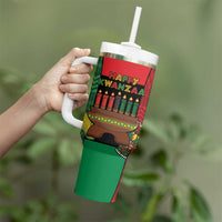 Personalized Happy Kwanzaa Tumbler With Handle Kinara With Kente Pattern - Wonder Print Shop