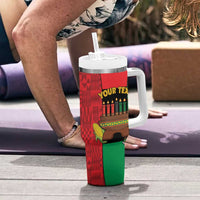 Personalized Happy Kwanzaa Tumbler With Handle Kinara With Kente Pattern - Wonder Print Shop