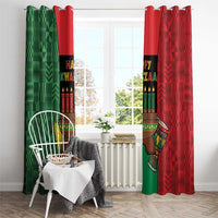Happy Kwanzaa Window Curtain Kinara With Kente Pattern - Wonder Print Shop