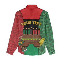 Personalized Happy Kwanzaa Women Casual Shirt Kinara With Kente Pattern - Wonder Print Shop