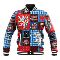 Czech Christmas Patchwork Baseball Jacket - Wonder Print Shop