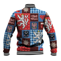 Czech Christmas Patchwork Baseball Jacket - Wonder Print Shop