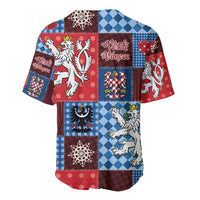 Czech Christmas Patchwork Baseball Jersey - Wonder Print Shop
