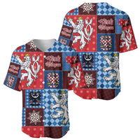 Czech Christmas Patchwork Baseball Jersey - Wonder Print Shop