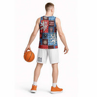 Czech Christmas Patchwork Basketball Jersey - Wonder Print Shop