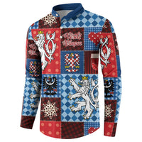 Czech Christmas Patchwork Button Sweatshirt - Wonder Print Shop