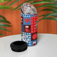 Czech Christmas Patchwork 4 in 1 Can Cooler Tumbler - Wonder Print Shop