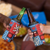 Czech Christmas Patchwork 4 in 1 Can Cooler Tumbler - Wonder Print Shop