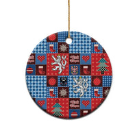 Czech Christmas Patchwork Ceramic Ornament - Wonder Print Shop