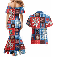Czech Christmas Patchwork Couples Matching Mermaid Dress and Hawaiian Shirt - Wonder Print Shop