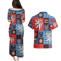 Czech Christmas Patchwork Couples Matching Puletasi and Hawaiian Shirt - Wonder Print Shop