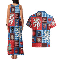 Czech Christmas Patchwork Couples Matching Tank Maxi Dress and Hawaiian Shirt - Wonder Print Shop