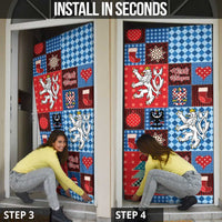 Czech Christmas Patchwork Door Cover - Wonder Print Shop