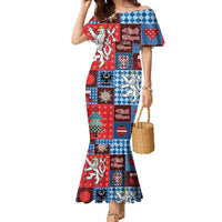 Czech Christmas Patchwork Family Matching Mermaid Dress and Hawaiian Shirt - Wonder Print Shop