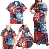 Czech Christmas Patchwork Family Matching Off Shoulder Maxi Dress and Hawaiian Shirt - Wonder Print Shop