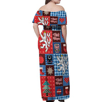 Czech Christmas Patchwork Family Matching Off Shoulder Maxi Dress and Hawaiian Shirt - Wonder Print Shop