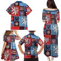 Czech Christmas Patchwork Family Matching Puletasi and Hawaiian Shirt - Wonder Print Shop