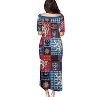 Czech Christmas Patchwork Family Matching Puletasi and Hawaiian Shirt - Wonder Print Shop