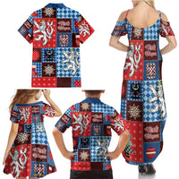 Czech Christmas Patchwork Family Matching Summer Maxi Dress and Hawaiian Shirt - Wonder Print Shop