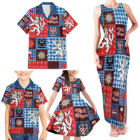 Czech Christmas Patchwork Family Matching Tank Maxi Dress and Hawaiian Shirt - Wonder Print Shop
