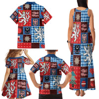 Czech Christmas Patchwork Family Matching Tank Maxi Dress and Hawaiian Shirt - Wonder Print Shop