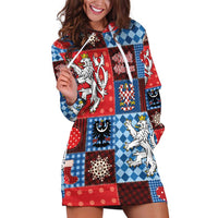 Czech Christmas Patchwork Hoodie Dress - Wonder Print Shop