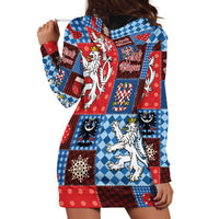 Czech Christmas Patchwork Hoodie Dress - Wonder Print Shop
