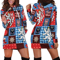 Czech Christmas Patchwork Hoodie Dress - Wonder Print Shop