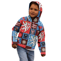 Czech Christmas Patchwork Kid Hoodie - Wonder Print Shop