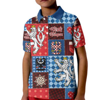Czech Christmas Patchwork Kid Polo Shirt - Wonder Print Shop