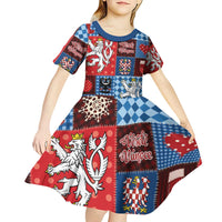 Czech Christmas Patchwork Kid Short Sleeve Dress - Wonder Print Shop