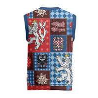 Czech Christmas Patchwork Christmas Knitted V-Neck Vest - Wonder Print Shop