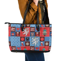 Czech Christmas Patchwork Leather Tote Bag - Wonder Print Shop