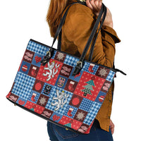 Czech Christmas Patchwork Leather Tote Bag - Wonder Print Shop