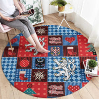 Czech Christmas Patchwork Round Carpet - Wonder Print Shop