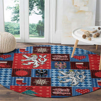 Czech Christmas Patchwork Round Carpet - Wonder Print Shop