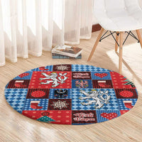 Czech Christmas Patchwork Round Carpet - Wonder Print Shop