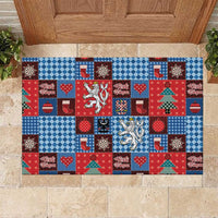 Czech Christmas Patchwork Rubber Doormat - Wonder Print Shop