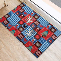 Czech Christmas Patchwork Rubber Doormat - Wonder Print Shop