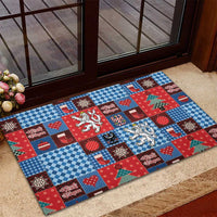 Czech Christmas Patchwork Rubber Doormat - Wonder Print Shop