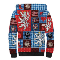 Czech Christmas Patchwork Sherpa Hoodie - Wonder Print Shop